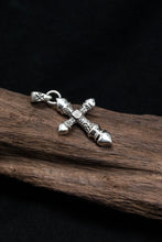Load image into Gallery viewer, Antique Fire Pattern Cross 925 Silver Pendant
