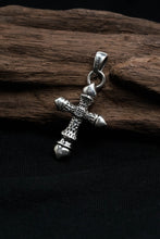 Load image into Gallery viewer, Antique Fire Pattern Cross 925 Silver Pendant