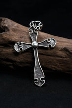 Load image into Gallery viewer, Large Antique Simple Cross 925 Silver Pendant