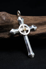 Load image into Gallery viewer, Takahashi Goro Round Brass Cross 925 Silver Pendant