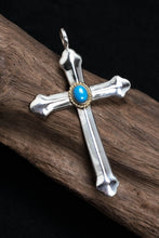Load image into Gallery viewer, Japan Takahashi Goro Turquoise Cross 925 Silver Pendant
