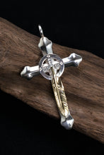 Load image into Gallery viewer, Takahashi Goro Feather Brass Cross 925 Silver Pendant