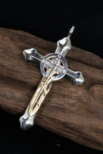 Load image into Gallery viewer, Takahashi Goro Feather Brass Cross 925 Silver Pendant