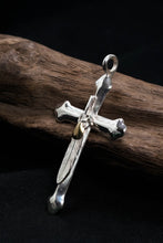 Load image into Gallery viewer, Japan Takahashi Goro Feather Cross 925 Silver Pendant
