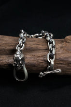 Load image into Gallery viewer, Retro S925 Sterling Silver Skull Bracelet