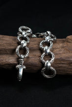Load image into Gallery viewer, Vintage Sterling Silver Round Chain Link Bracelet