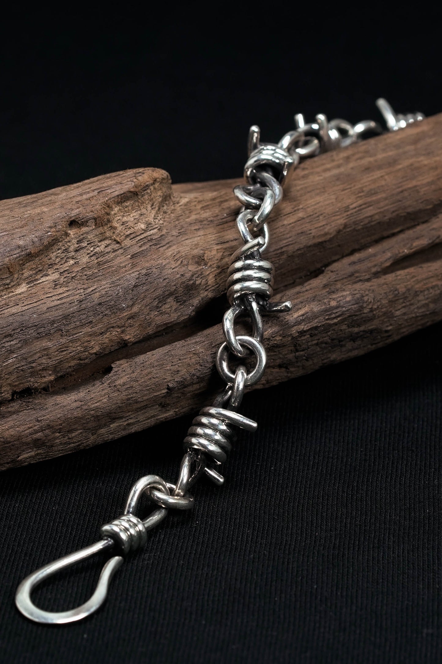 Retro Sterling Silver Twisted Rope Clasp Chain