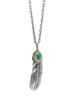 Load image into Gallery viewer, Right Feather Retro 925 Silver Goro Takahashi Pendant with Turquoise