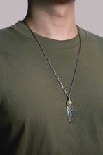 Load image into Gallery viewer, Left Feather Leaf Retro 925 Silver Pendant Takahashi Goro with Brass
