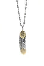 Load image into Gallery viewer, Left Feather Leaf Retro 925 Silver Pendant Takahashi Goro with Brass