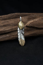 Load image into Gallery viewer, Left Feather Leaf Retro 925 Silver Pendant Takahashi Goro with Brass