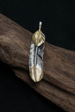 Load image into Gallery viewer, Left Feather Leaf Retro 925 Silver Pendant Takahashi Goro with Brass
