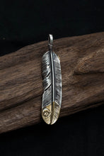Load image into Gallery viewer, Left Feather Leaf Retro 925 Silver Pendant Takahashi Goro with Brass