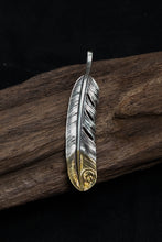 Load image into Gallery viewer, Right Feather Retro 925 Silver Pendant Japan Takahashi Goro with Brass