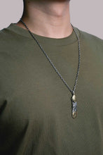 Load image into Gallery viewer, Right Feather Leaf Retro 925 Silver Pendant Takahashi Goro with Brass
