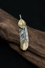 Load image into Gallery viewer, Right Feather Leaf Retro 925 Silver Pendant Takahashi Goro with Brass