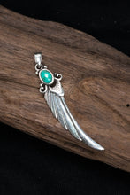 Load image into Gallery viewer, Long Feather Leaf Retro 925 Silver Pendant Takahashi Goro