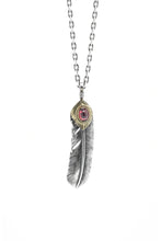 Load image into Gallery viewer, Right Brass Leaf Feather Retro 925 Silver Pendant Japan Takahashi Goro