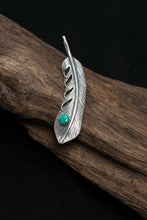 Load image into Gallery viewer, Feather Leaf Retro 925 Silver Goro Takahashi Pendant with Turquoise
