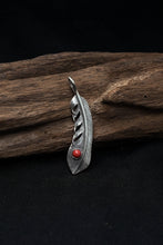 Load image into Gallery viewer, Feather Leaf Retro 925 Silver Goro Takahashi Pendant with Red Turquoise