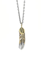 Load image into Gallery viewer, Right Feather Retro 925 Silver Goro Takahashi Pendant with Brass
