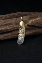 Load image into Gallery viewer, Right Feather Retro 925 Silver Goro Takahashi Pendant with Brass