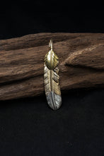 Load image into Gallery viewer, Left Feather Retro 925 Silver Goro Takahashi Pendant with Brass