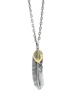 Load image into Gallery viewer, Left Feather Leaf Retro 925 Silver Goro Takahashi Pendant with Brass