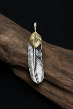 Load image into Gallery viewer, Left Feather Leaf Retro 925 Silver Goro Takahashi Pendant with Brass