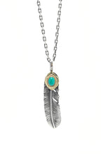 Load image into Gallery viewer, Left Feather Retro 925 Silver Goro Takahashi Pendant with Turquoise