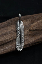 Load image into Gallery viewer, Left Feather Retro 925 Silver Goro Takahashi Pendant with Turquoise
