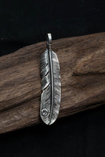 Load image into Gallery viewer, Left Feather Retro 925 Silver Goro Takahashi Pendant with Turquoise