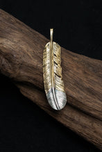 Load image into Gallery viewer, Left Feather Retro 925 Silver Pendant Takahashi Goro with Brass
