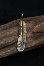 Load image into Gallery viewer, Left Feather Retro 925 Silver Pendant Takahashi Goro with Brass
