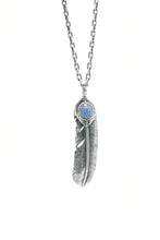 Load image into Gallery viewer, Right Feather Leaf Retro 925 Silver Goro Takahashi Pendant with Natural Turquoise