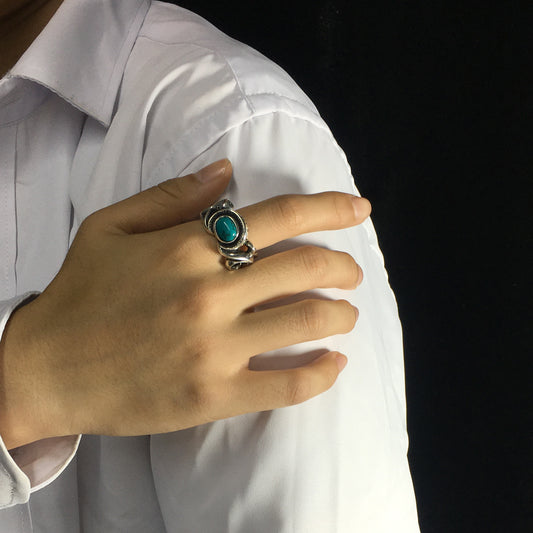 Genuine Stackable Boho Turquoise Sterling Silver Ring