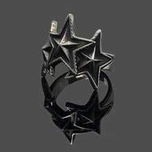 Load image into Gallery viewer, Vintage Sterling Silver 3 Interlocking Star Ring Jewelry