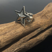 Load image into Gallery viewer, Sterling Silver Double Star Ring