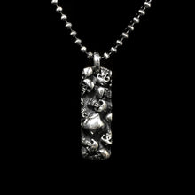 Load image into Gallery viewer, Sterling Silver Small Rectangle Skull Pendant