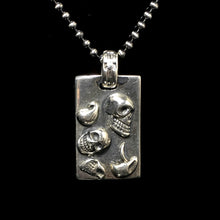 Load image into Gallery viewer, Men's Titanium Silver Pendant Rectangle with Skull Pattern