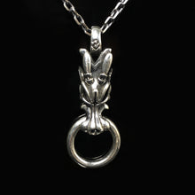 Load image into Gallery viewer, Sterling Silver Dragon Head Pendant