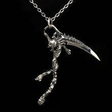 Load image into Gallery viewer, Huge Heavy 925 Sterling Silver Grim Reaper Skull Sickle Scythe Men's Pendant