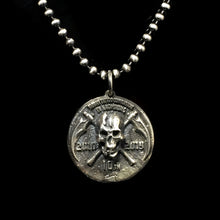Load image into Gallery viewer, Toxic Skull Crossbones Sterling Silver Antique Coin Style