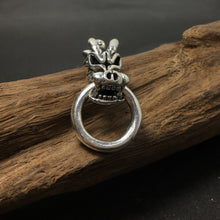 Load image into Gallery viewer, Sterling Silver Dragon Head Pendant