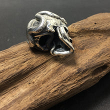Load image into Gallery viewer, Retro Snake Skull 925 Sterling Silver Pendant