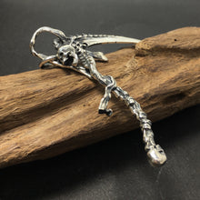 Load image into Gallery viewer, Huge Heavy 925 Sterling Silver Grim Reaper Skull Sickle Scythe Men's Pendant