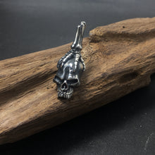 Load image into Gallery viewer, Gothic Sterling Silver Mens Eagle Bird Claw Grabbing Skull Pendant