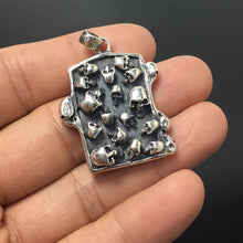 Load image into Gallery viewer, Rectangle Skull Pendant 925 Retro Sterling Silver