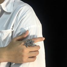 Load image into Gallery viewer, Authentic Sterling Silver Cody Sanderson Double Sheriff Star Ring