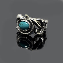 Load image into Gallery viewer, Genuine Stackable Boho Turquoise Sterling Silver Ring
